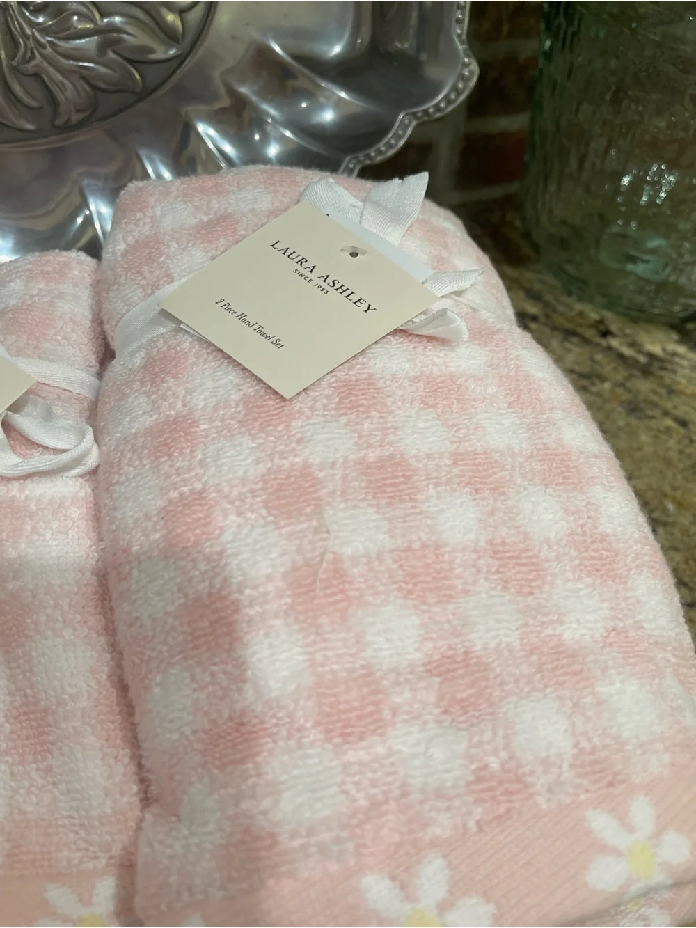 Laura Ashley Ginny Pink White Towels Bundle - bath, hand & finger towels -NEW!
